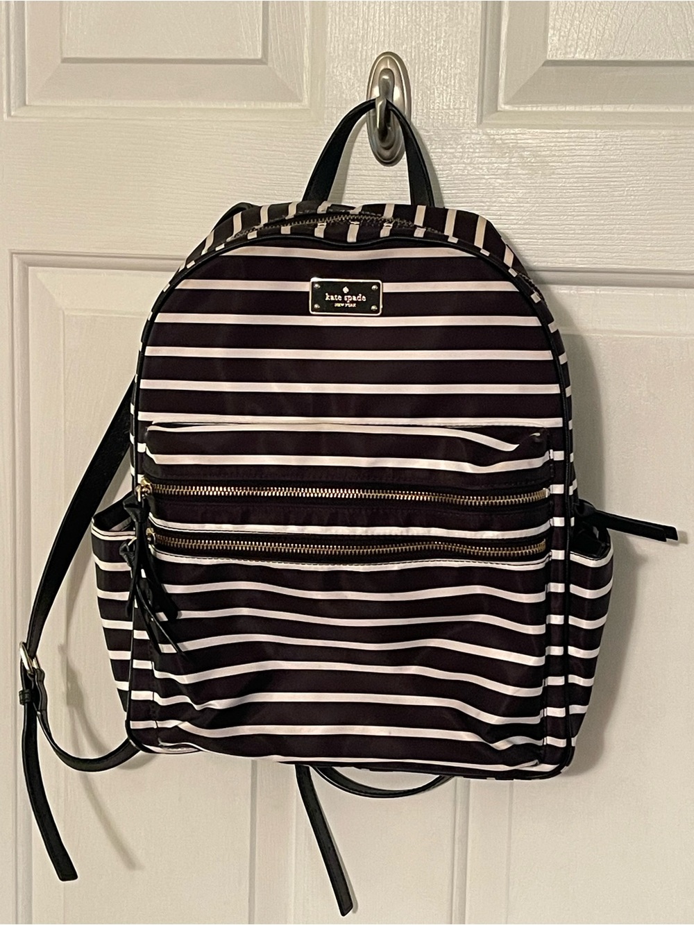 kate spade Black Nylon Backpack with Gold Hardware